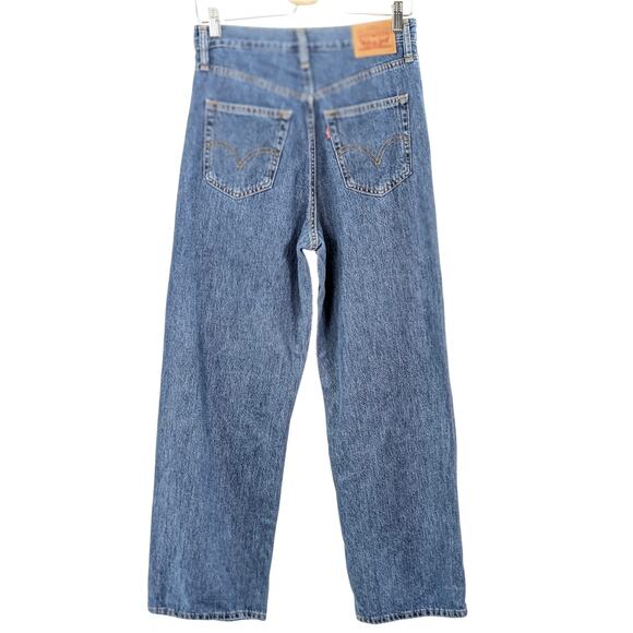 NWT Levi's High Waist Straight Leg Wide Leg Denim Jeans Baggy Y2K Medium Blue 27 - Picture 6 of 9